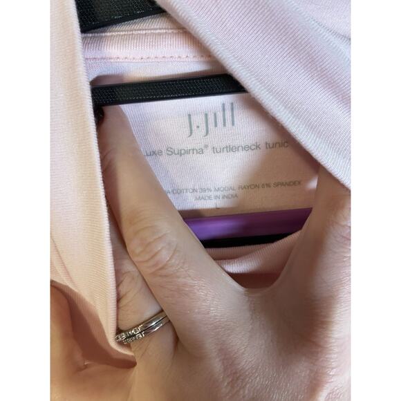 J. JILL Luxe Supima Everyday Turtleneck Tunic Pastel Pink Women's Size Large EUC - Picture 5 of 6